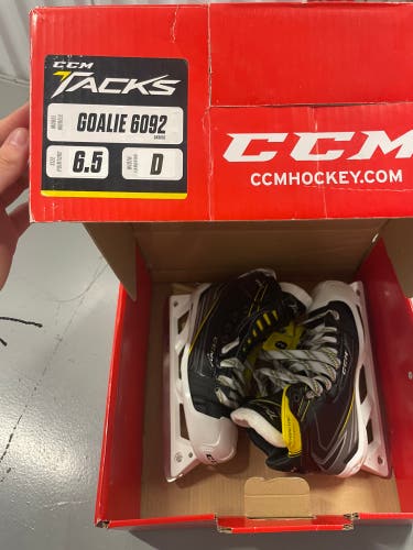 New CCM Regular Width  Size 6.5 Tacks 6092 Hockey Goalie Skates