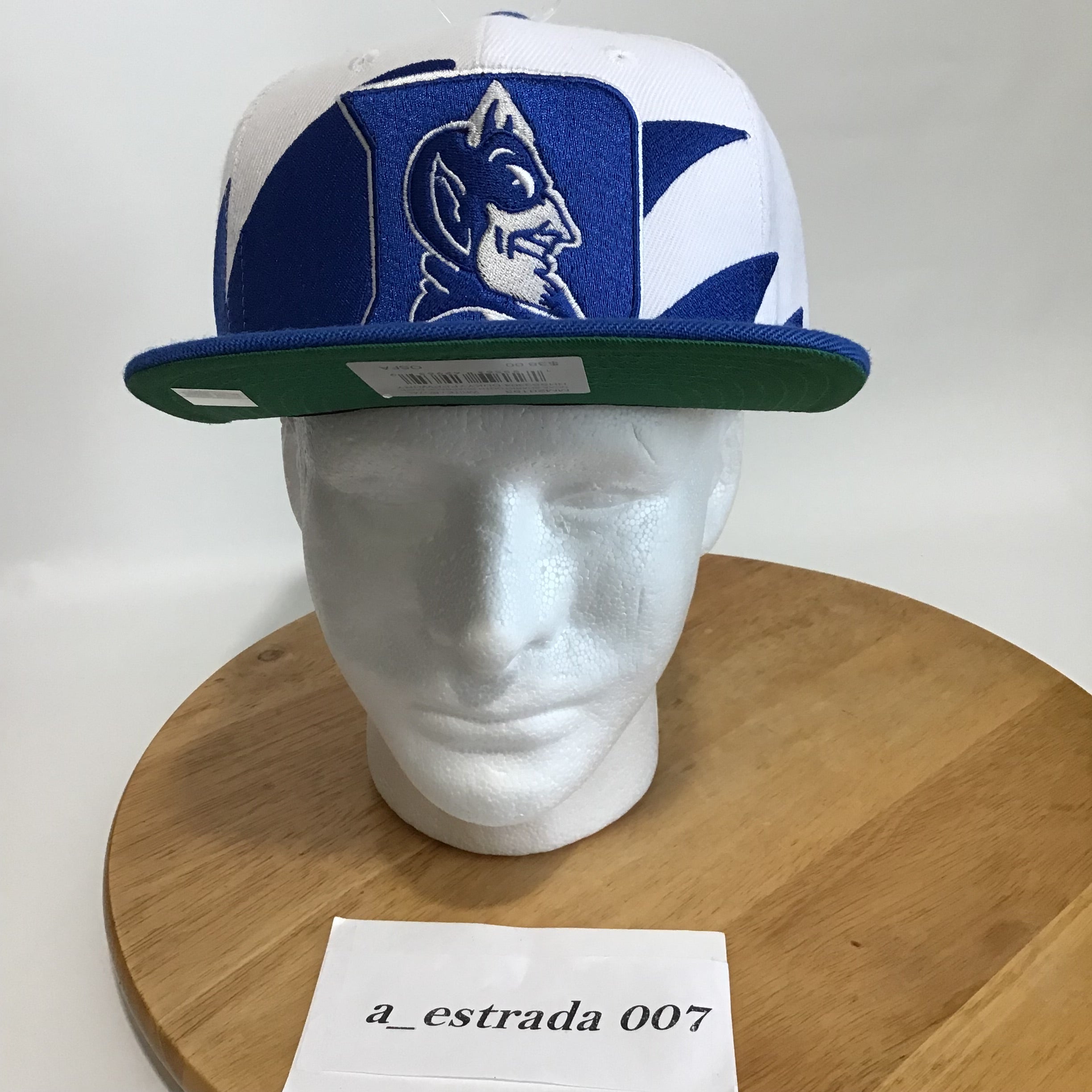 Men's Mitchell & Ness Royal/White Duke Blue Devils Paintbrush Snapback Hat