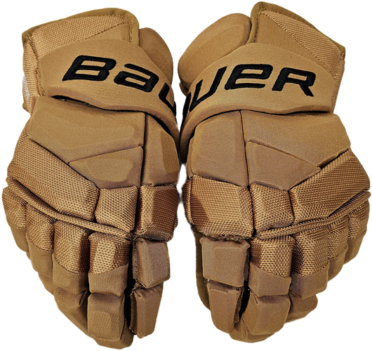 Bauer 2S Pro Pro Stock Custom Hockey Gloves 14" Tan NHL Bruins Winter Classic Clifton NEW (10528)