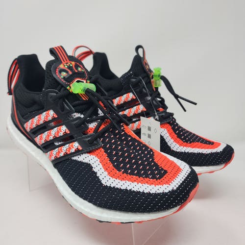 Adidas Ultraboost Running Shoes Mens 8 Black Solar Red DNA Lion Dance Sneakers