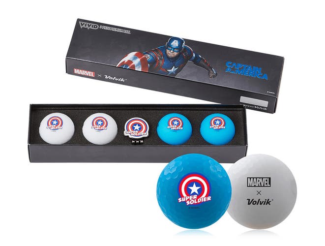 Volvik Marvel Limited Edition Marvel Golf Ball Gift Packs - Captain America 2.0