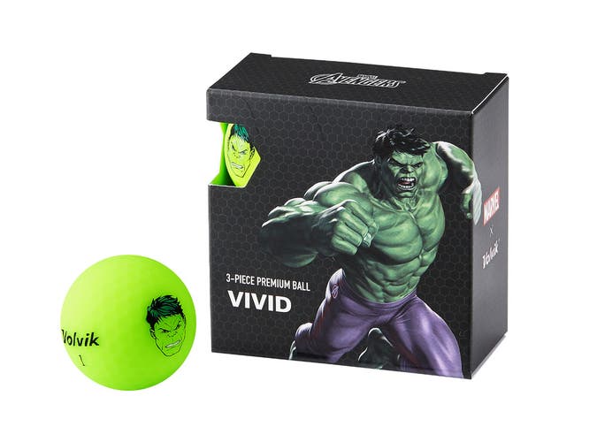 Volvik Marvel Character Golf Ball 4 pack - Incredible Hulk