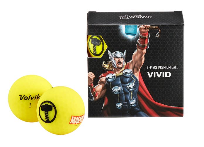 Volvik Marvel Character Golf Ball 4 pack - Yellow - Thor