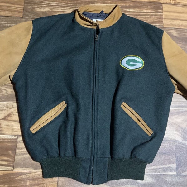 Vintage Green Bay Packers Jacket Mens Large L Chalk Line Satin