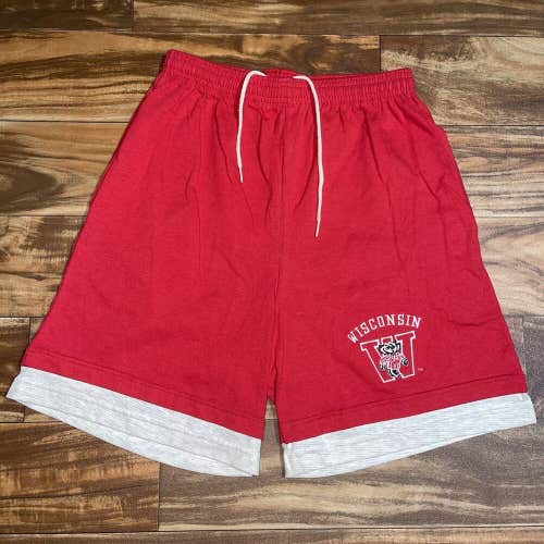 Vintage Wisconsin Badgers Midwest Embroidery Athletic Sweat Shorts RARE Size M
