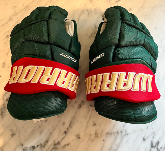 New Minnesota Wild Warrior Covert QRE Gloves 14" Pro Stock