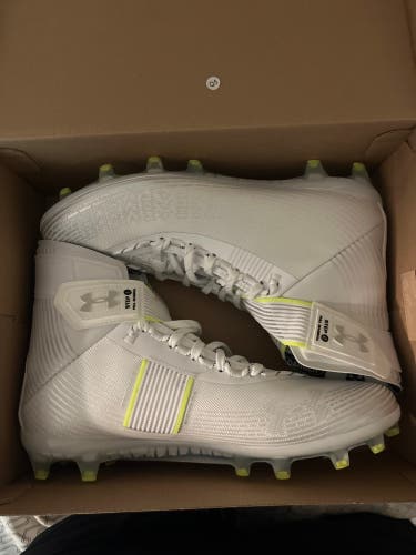 White Unisex Detachable Cleats High Top Highlight