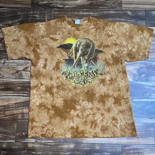 Vintage Rainforest Cafe Giraffe Safari Nature Animal Tie Dye T-Shirt Size XL