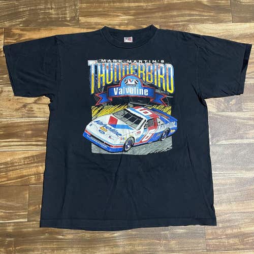 Vintage Mark Martin Thunderbird Valvoline Thunder Tour Ford Racing Shirt Size XL