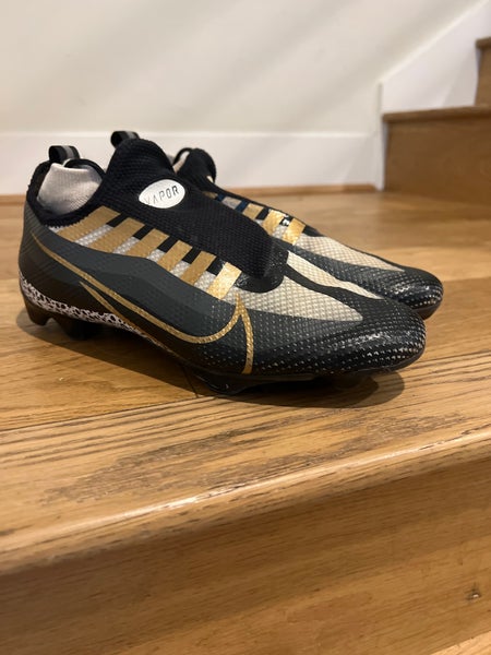 Black White And Gold Men's Nike Vapor Molded Cleats Low Top vapor