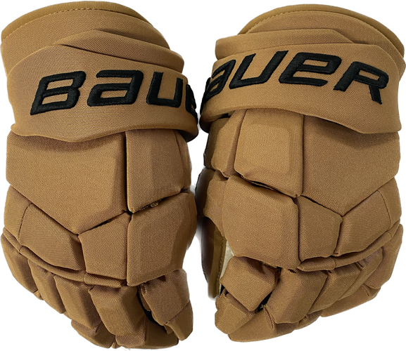 Bauer Ultrasonic Pro Stock Custom Hockey Gloves 14" Tan Bruins Winter Classic Frederic NEW (10530)