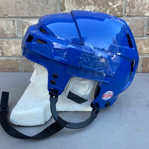 NEW! CCM Vector V08 Pro Stock Helmet Royal Blue OILERS 4151