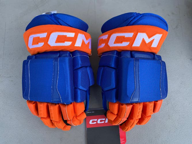CCM HGCL Crazy Light Pro Stock Hockey Gloves Royal Blue Oilers (RARE) 4152