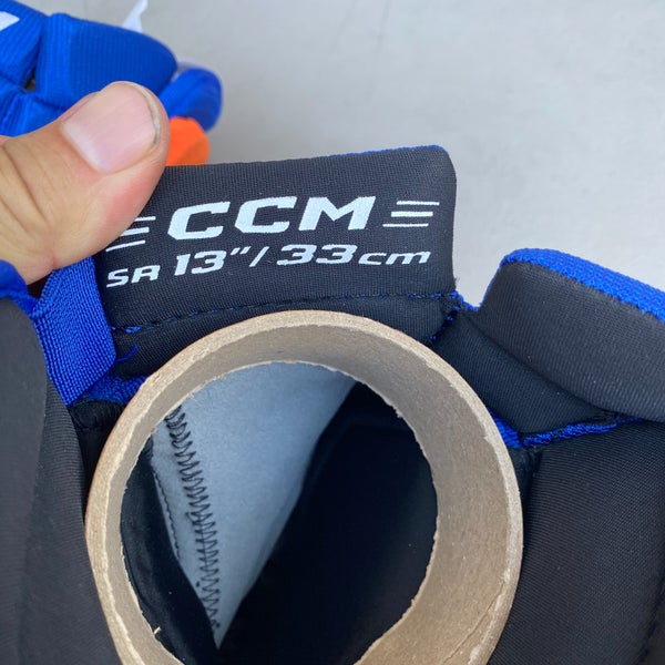 CCM HGCL Crazy Light Pro Stock Hockey Gloves Royal Blue Oilers (RARE) 4152