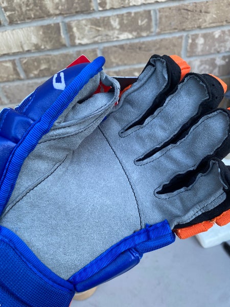 CCM HGCL Crazy Light Pro Stock Hockey Gloves Royal Blue Oilers (RARE) 4152