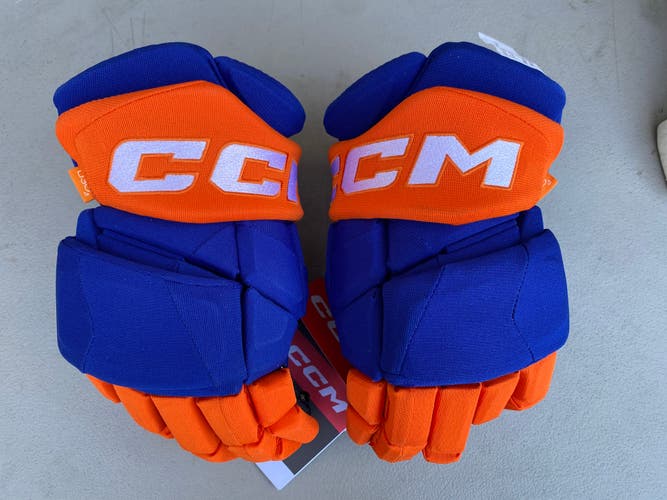 CCM JetSpeed FT1 Pro Stock Hockey Gloves Royal Blue Oilers 4348