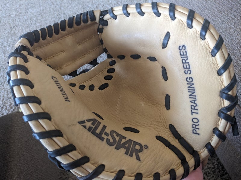 Used All Star Right Hand Throw Catcher's CM100TM Baseball Glove Small