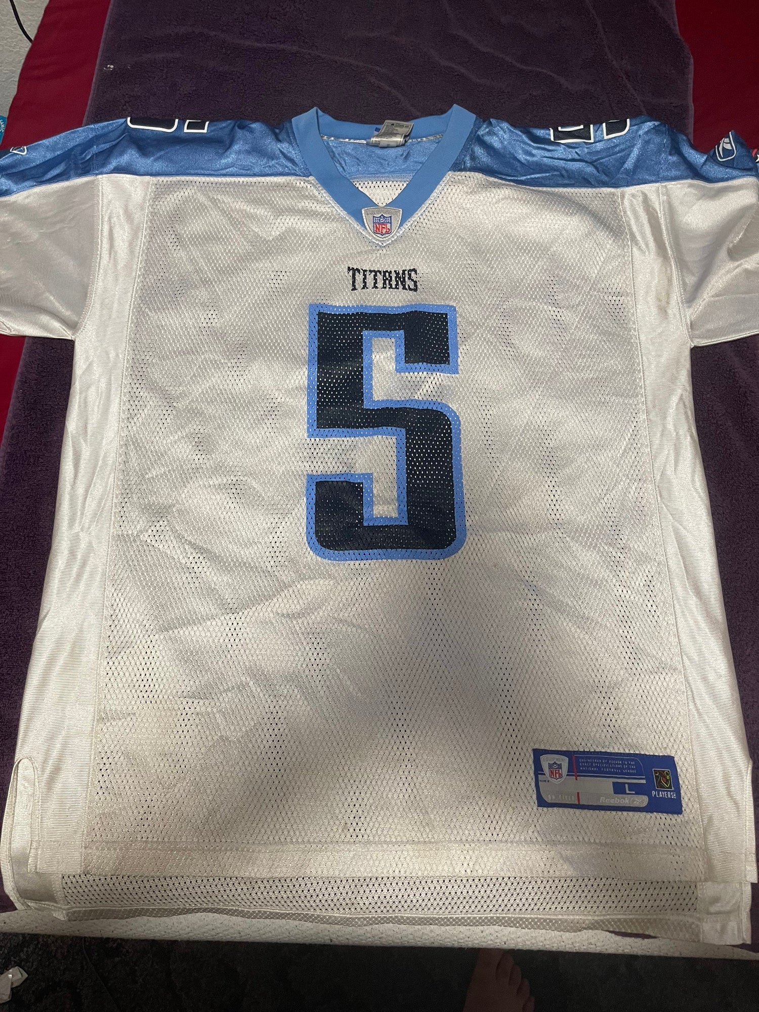 Titans Kerry Collins Jersey Sz Large Reebok