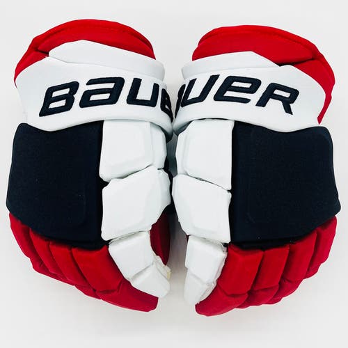 New Winnipeg Jets Heritage Classic Bauer Supreme Ultrasonic Hockey Gloves-14"-Single Layer Palms