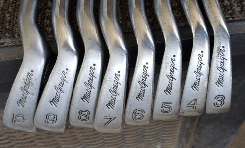 FULL SET OF 8 OLDER MACGREGOR MG PLUS GOLF CAVITY BACK STAINLESS IRONS VERY NICE