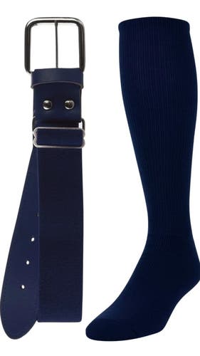 TCK Multi-sport Athletic Socks and Belt Combo - Navy