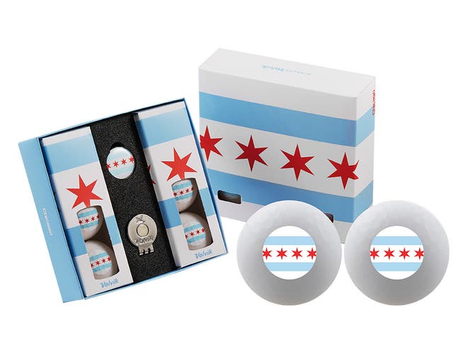 Volvik Vivid Limited Edition State Pack 6 Chicago Golf Balls & Marker Set NEW!