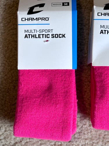 New Champro Multi-Sport Athletic Baseball Socks - Pink - Med