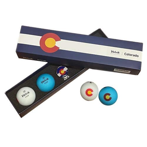 Volvik Vivid Limited Edition State Pack Golf Balls & Ball Marker Set - Colorado