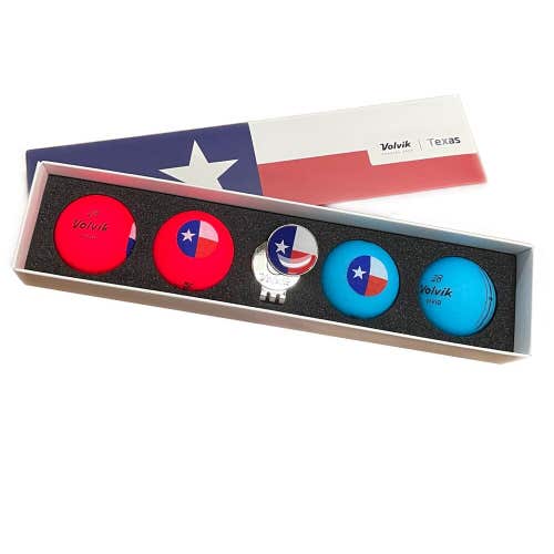 Volvik Vivid Limited Edition State Pack Golf Balls & Ball Marker Set - Texas