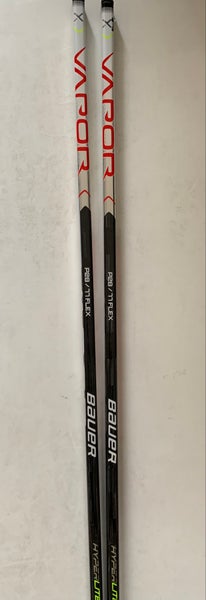2 x Senior Left Hand Bauer Vapor Hyperlite Hockey Stick - P28/77 Flex - 1 USED/1 NEW