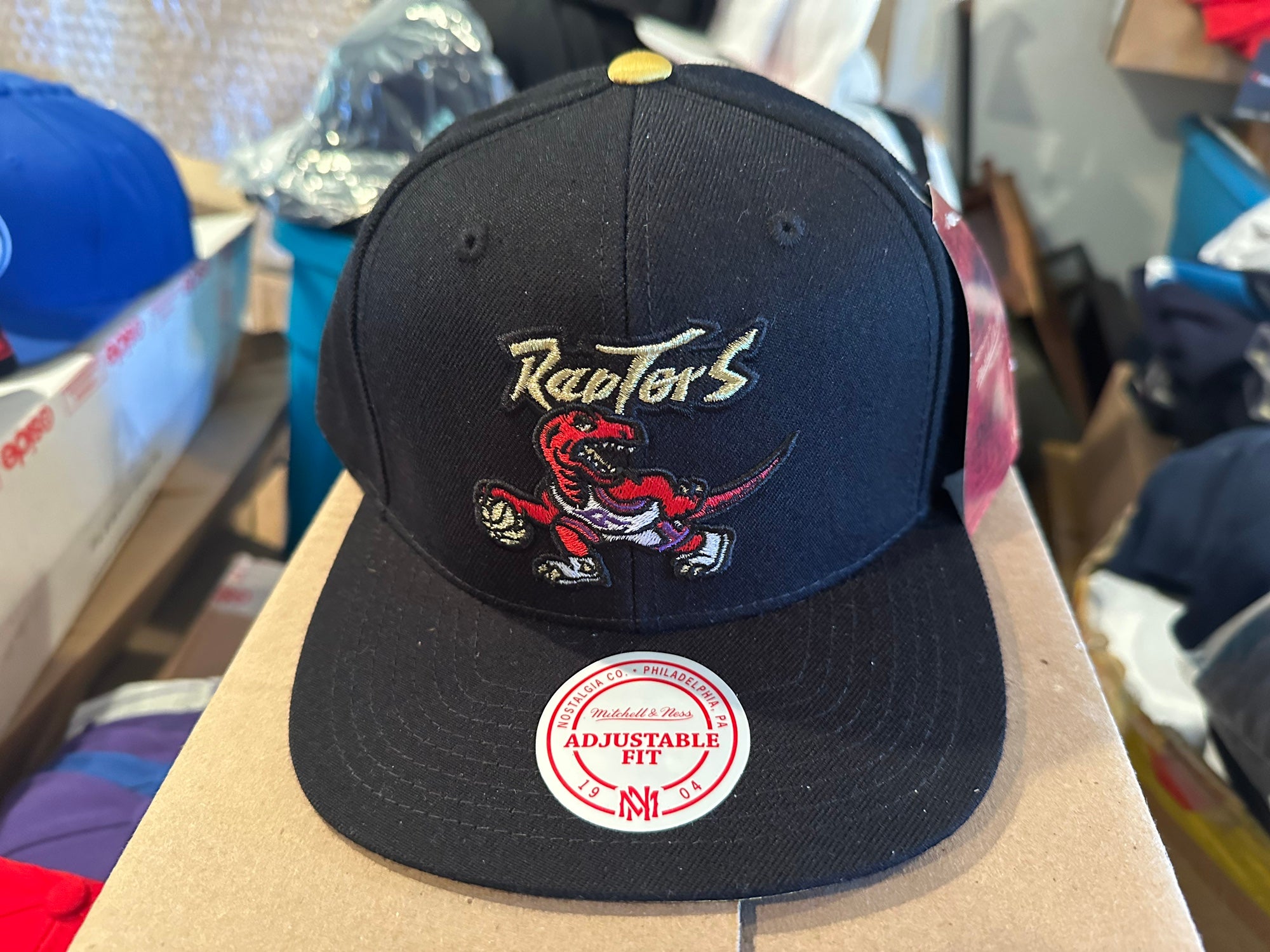 Toronto Raptors gold brim Mitchell & Ness hat-NWT