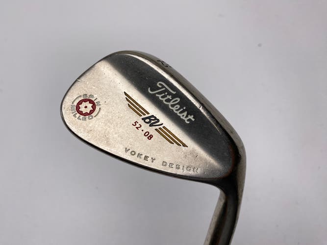 Titleist Vokey Spin Milled CC Chrome 52* 8 True Temper Dynamic Gold Wedge RH