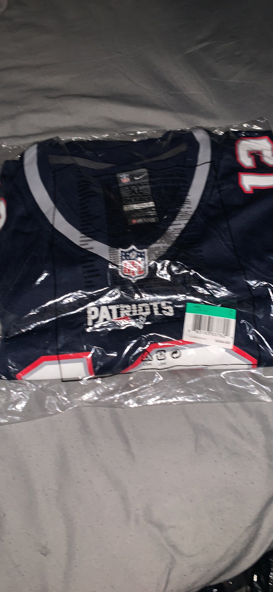 New England Patriots NFL Jersey Large Mens Nike Game Top Navy