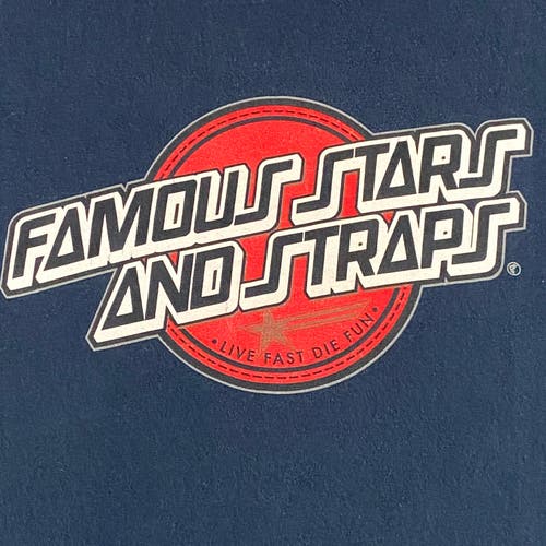 Famous Stars & Straps Mens T Shirt Size M Blue SoCal Short Sleeve Logo Travis