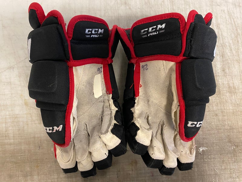 Alex DeBrincat Chicago Blackhawks Black CCM Game Worn Gloves