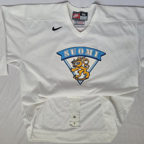 pro stock Finland Suomi IIHF sz 56 white practice jersey