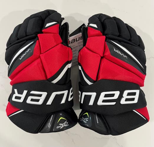 New 14” Senior Bauer Vapor 2X Pro Gloves Black/Red