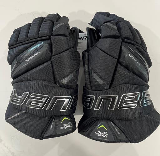 New 14” Senior Bauer Vapor 2X Pro Gloves Black/Black