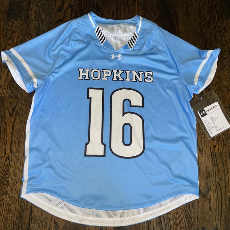New Under Armour JOHNS HOPKINS #16 Lacrosse Game Jersey LARGE