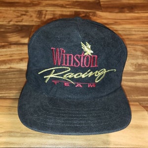 Vintage Winston Racing Team Nascar Cigarette Promo Black Vtg Snapback Cap Hat