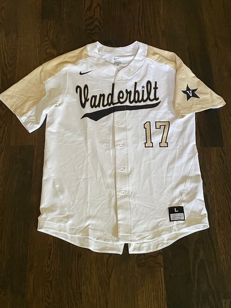 New RARE Vanderbilt Commodores SEC #17 NIKE Baseball Jersey LG