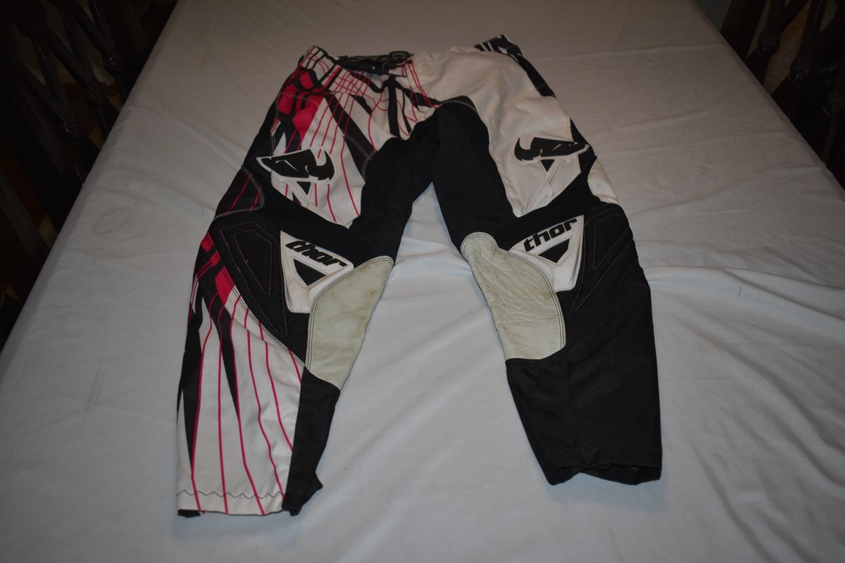 THOR MX Motocross Pants,Black/White/Red, Women's 11-1