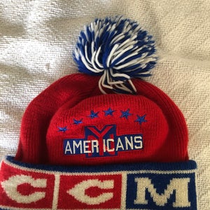 New York Americans CCM Pom Winter Hat Vintage NHL