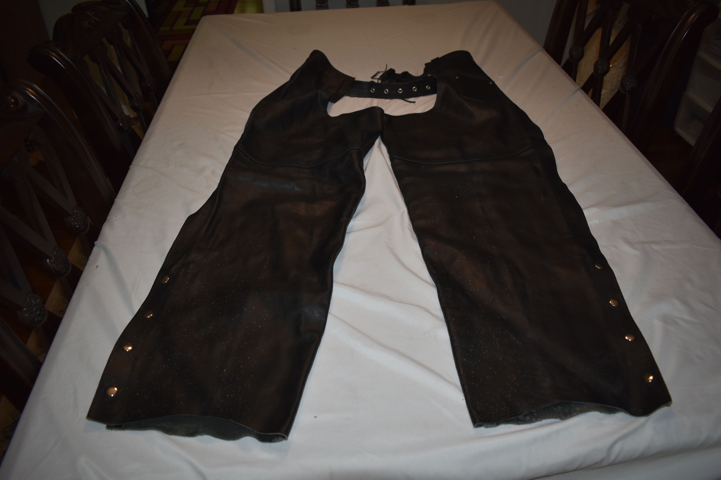 Leather Chaps, Black, 3XL
