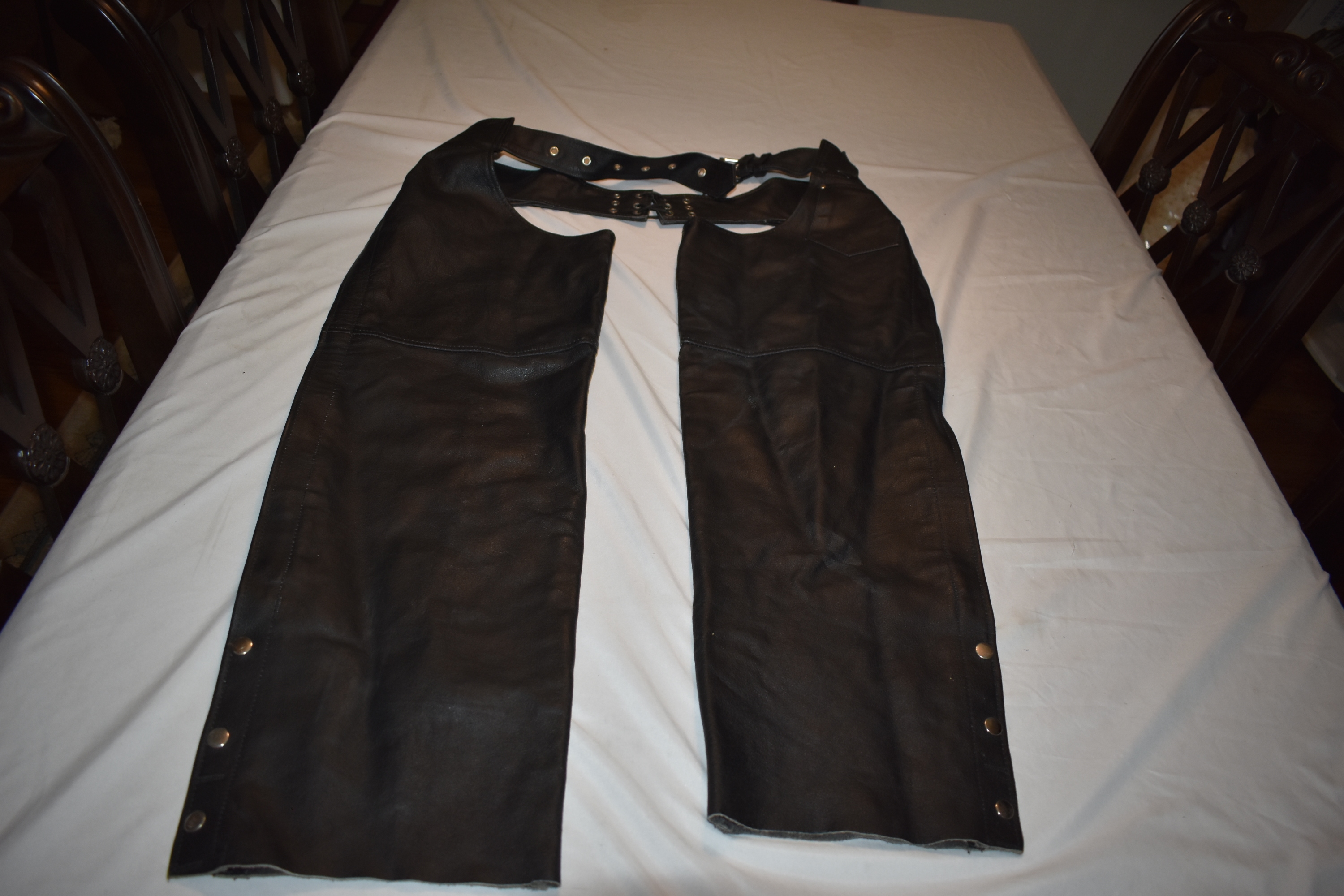 Leather Chaps, Black, XL