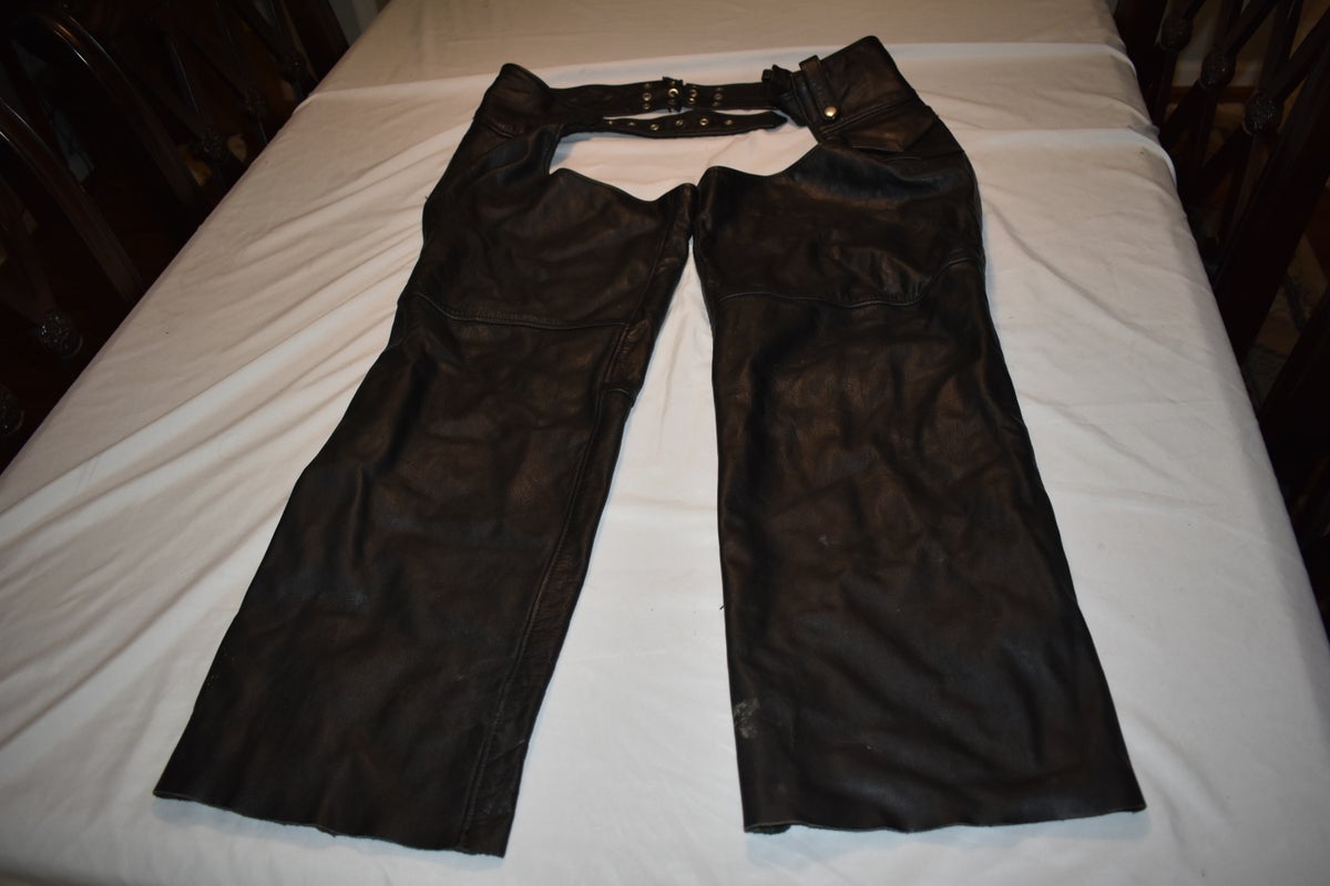 Leather Chaps, Black, 2XL