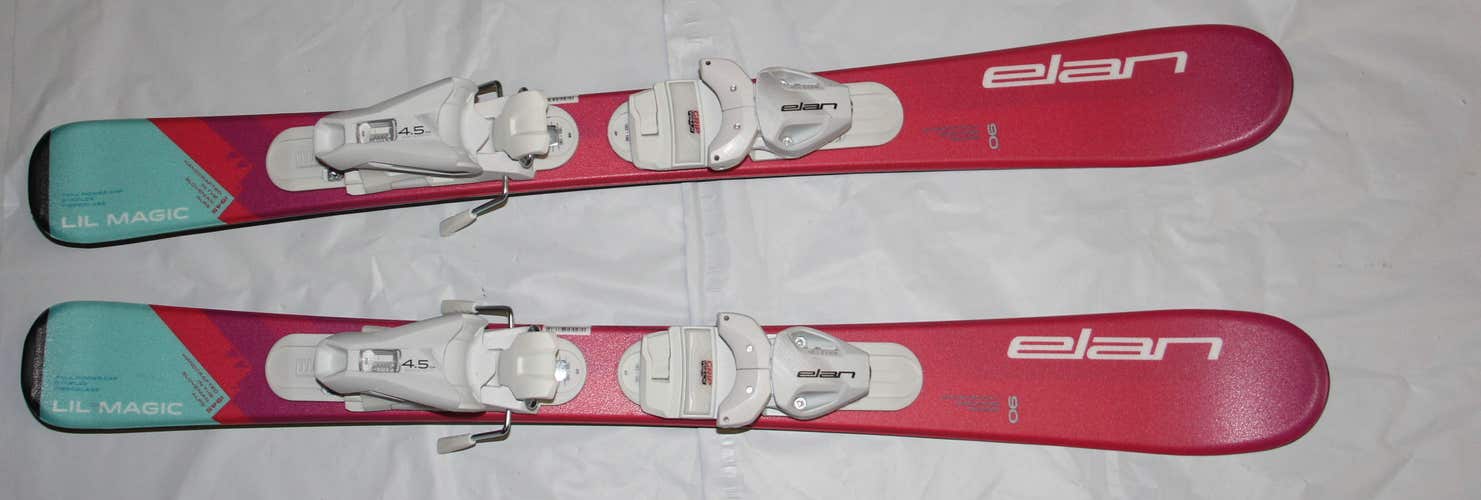 NEW 2024 - 90cm lil magic girls Skis Elan  skis with adjustable bindings set NEW