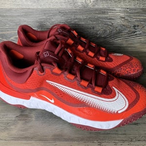 Size 10 Men’s Nike Alpha Huarache Elite 4 Turf Baseball Shoes Red