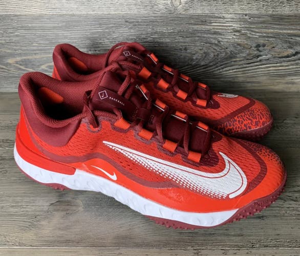 Size 10 Men’s Nike Alpha Huarache Elite 4 Turf Baseball Shoes Red