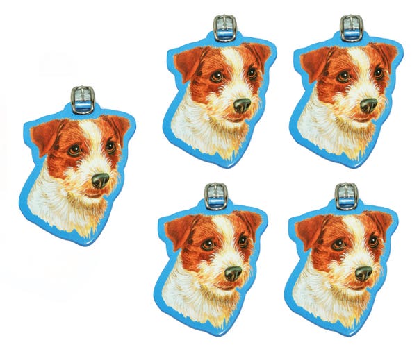 5 PC Lot ID Tags - Jack Russell Terrier Dog Breed For Luggage Stroller Bag Etc